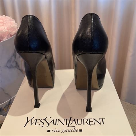 ysl tribtoo black|ysl vernigolf tribtoo slingback pumps in black leather.